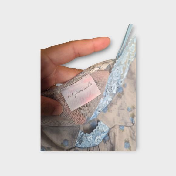 NEW Out From Under Womens Harlowe Blue Lace Sheer Floral Slip Dress L Coquette - Picture 5 of 10